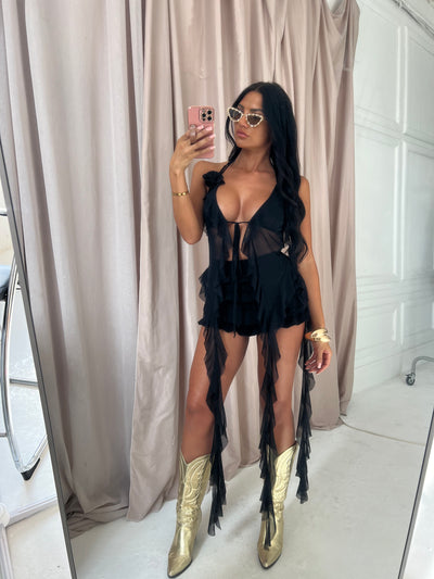 Black Mesh Top - Festigirl